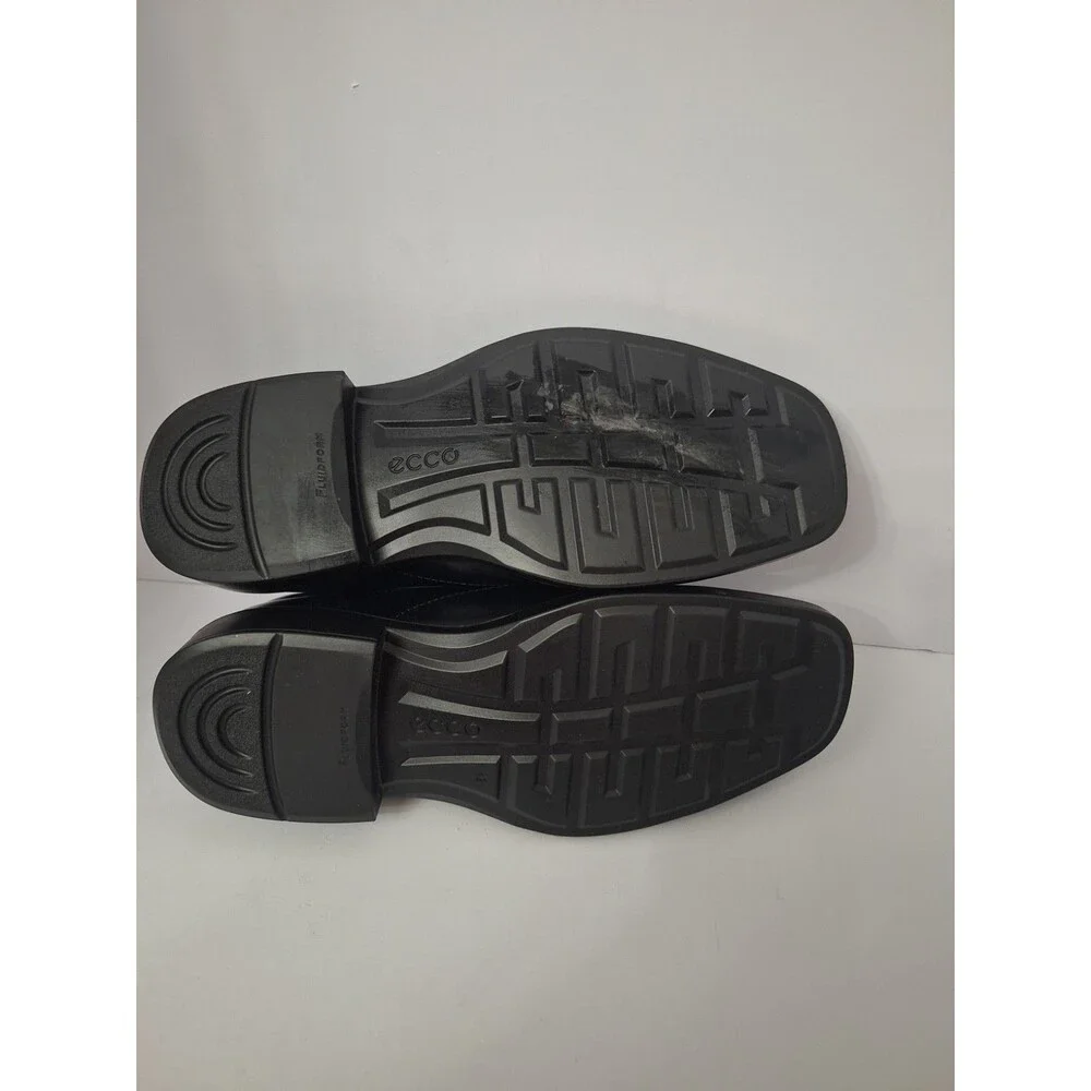 Ecco Helsinki 2 Apron Toe Slip-on Black Leather Loafers Mens Size 8/8.5 EU 42